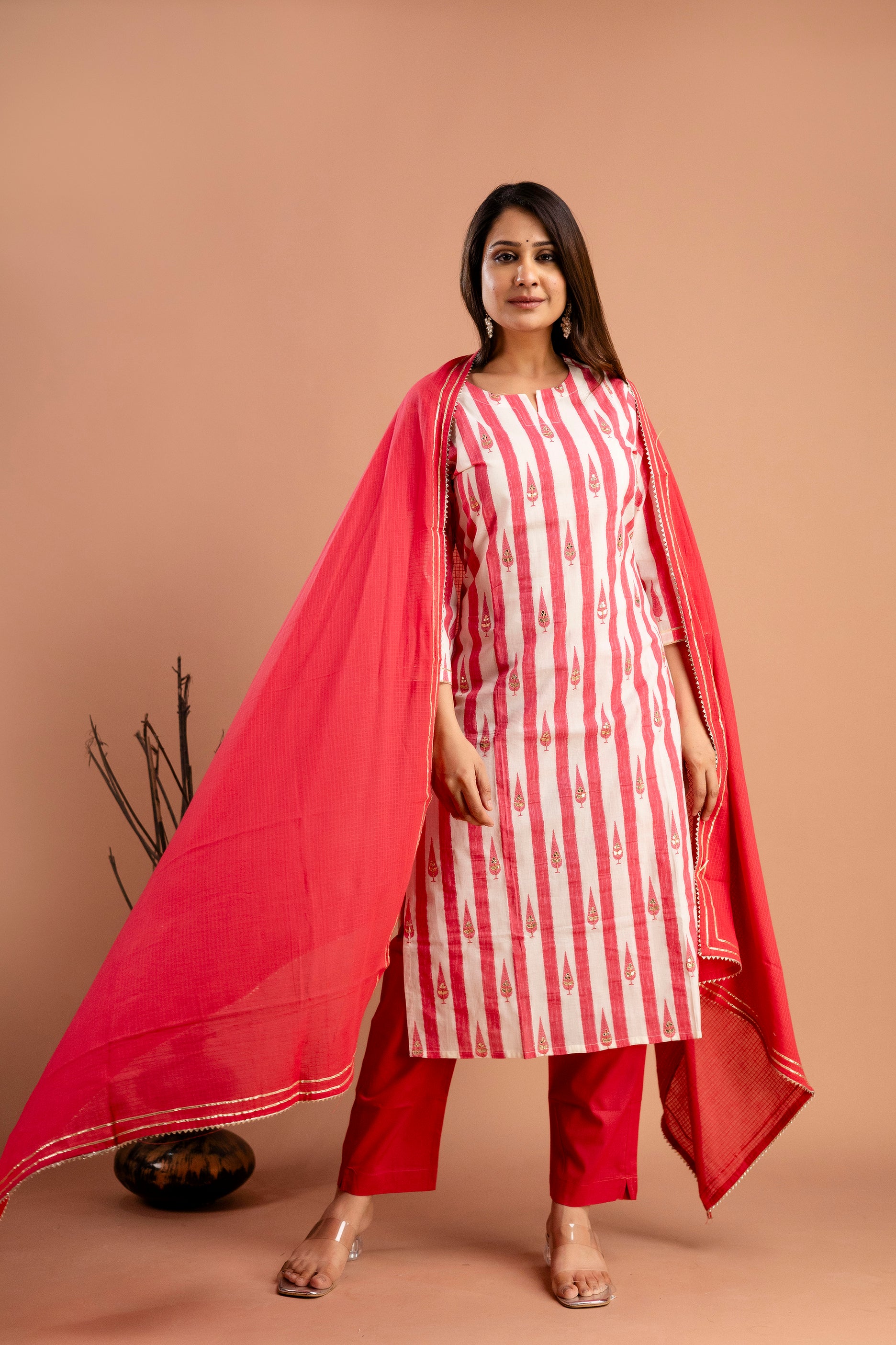 Printed Gotta Patti Kurti Set
