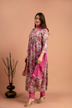 Printed Chiffon Kurti Set with Dupatta