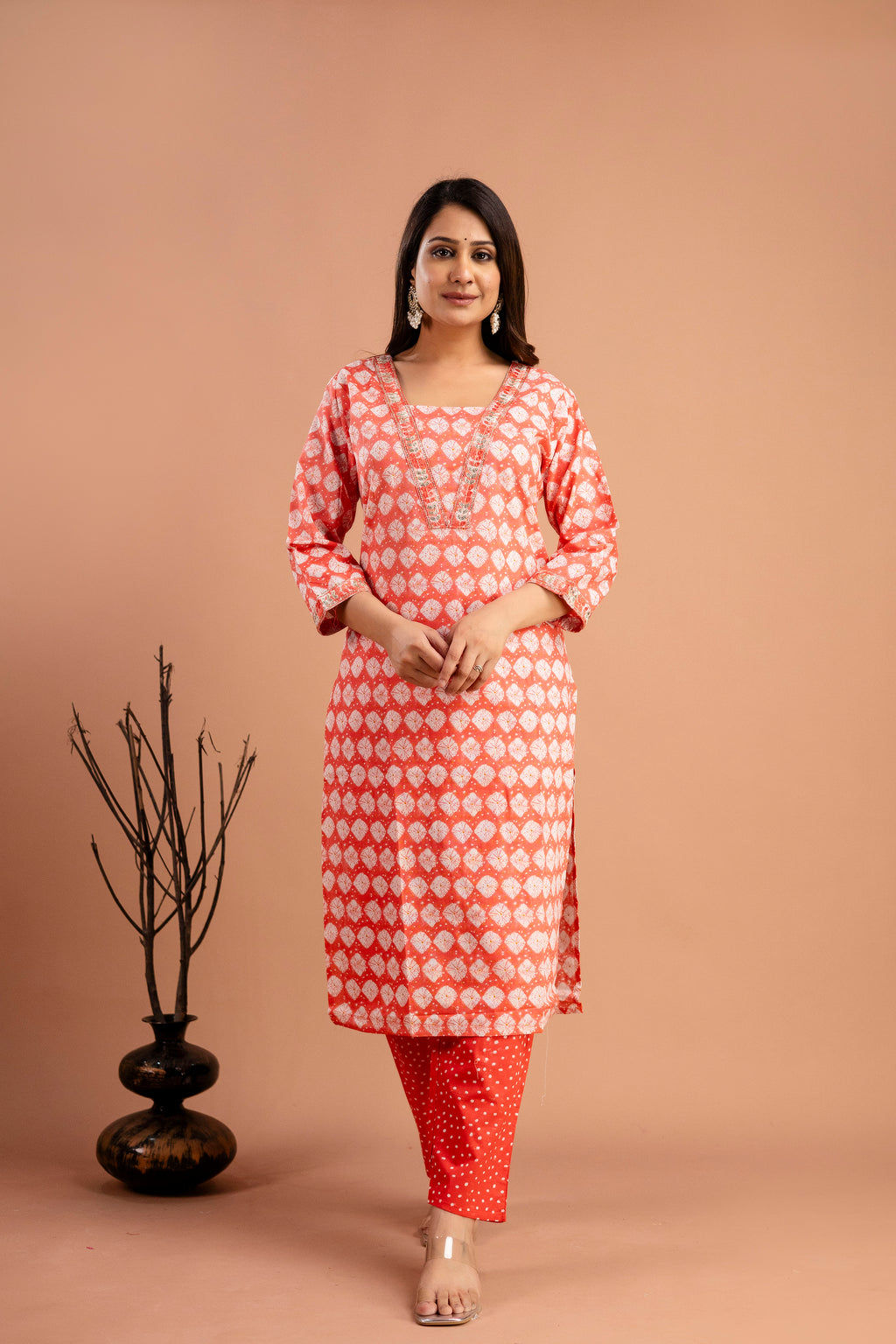 Printed Kurti Set with Resham & Sequins