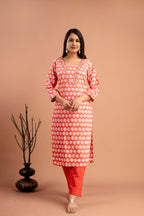 Printed Kurti Set with Resham & Sequins
