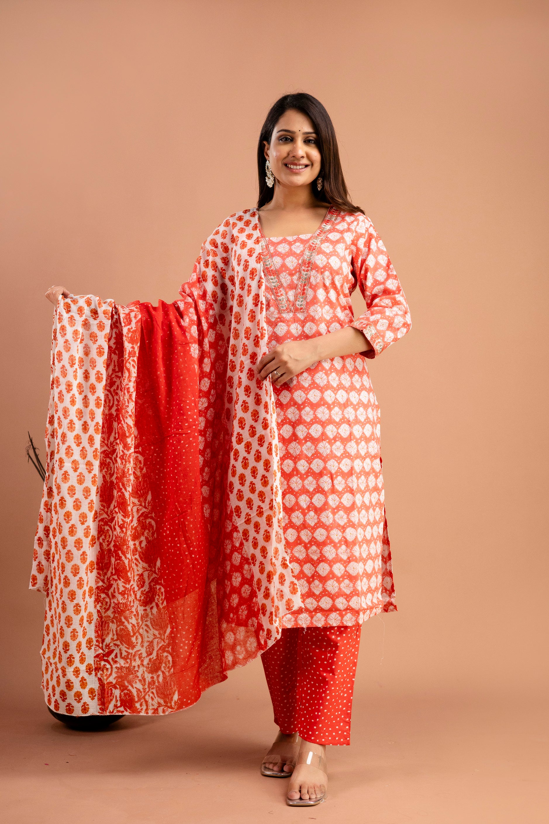 Printed Kurti Set with Resham & Sequins