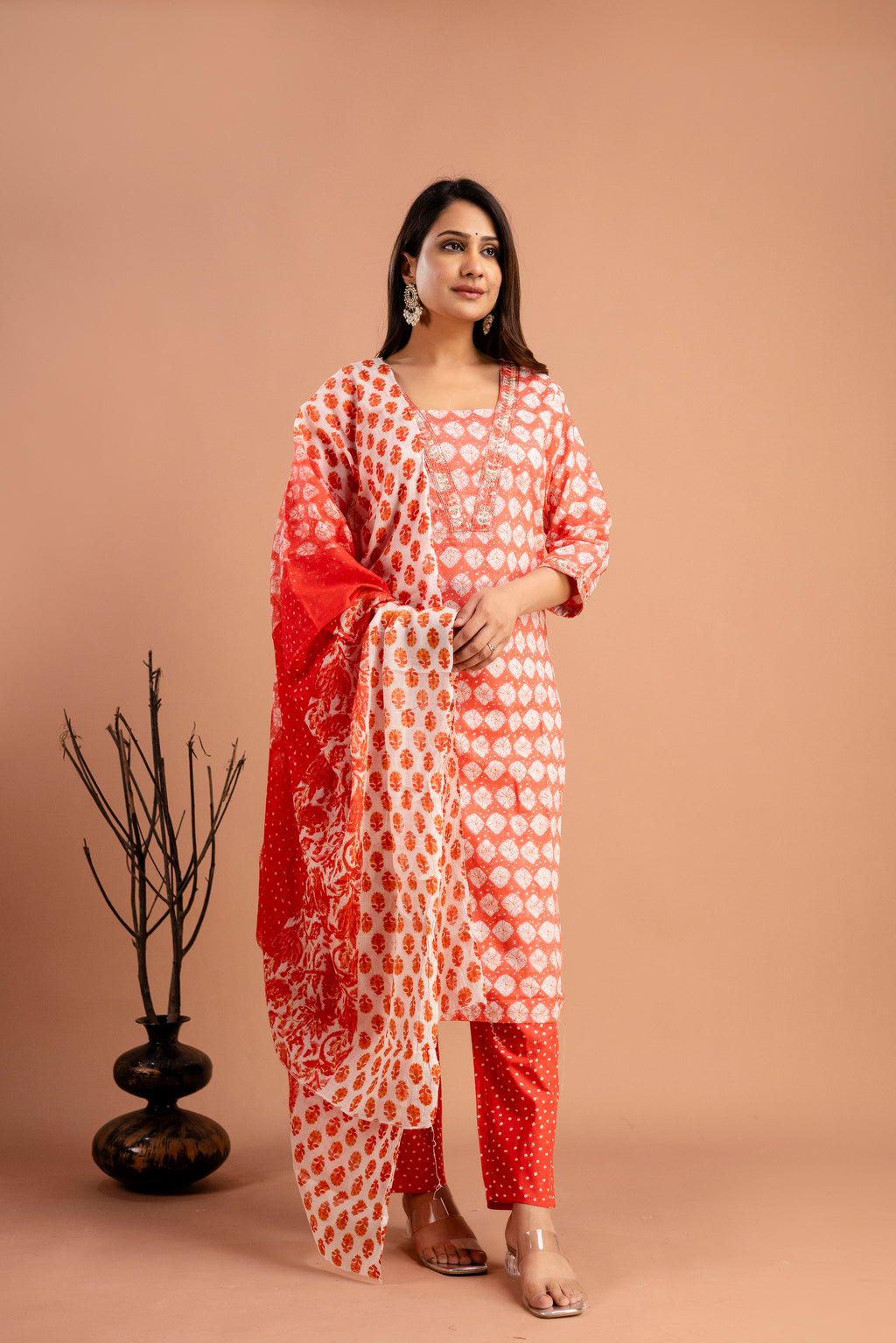 Printed Kurti Set with Resham & Sequins