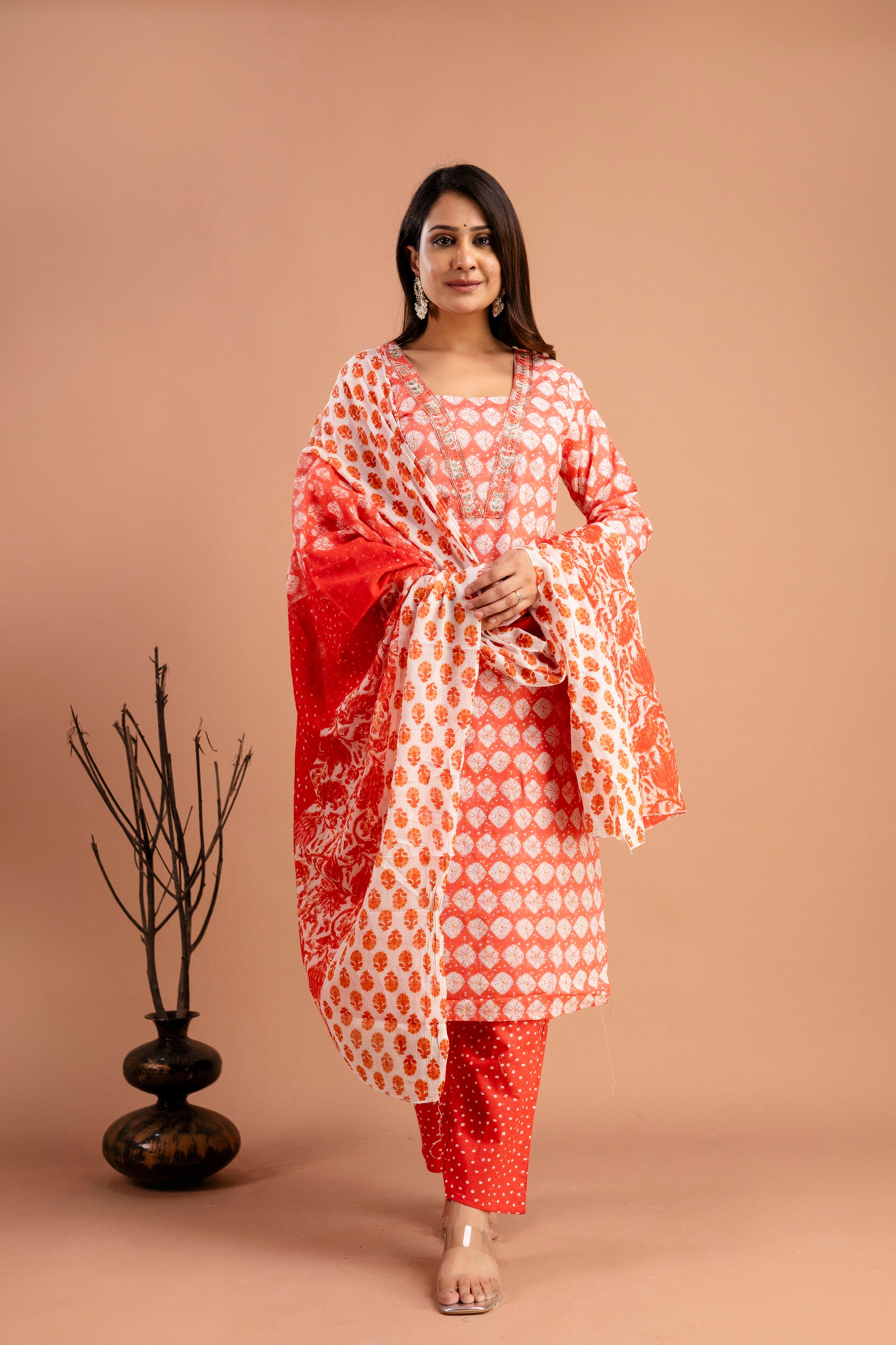 Printed Kurti Set with Resham & Sequins