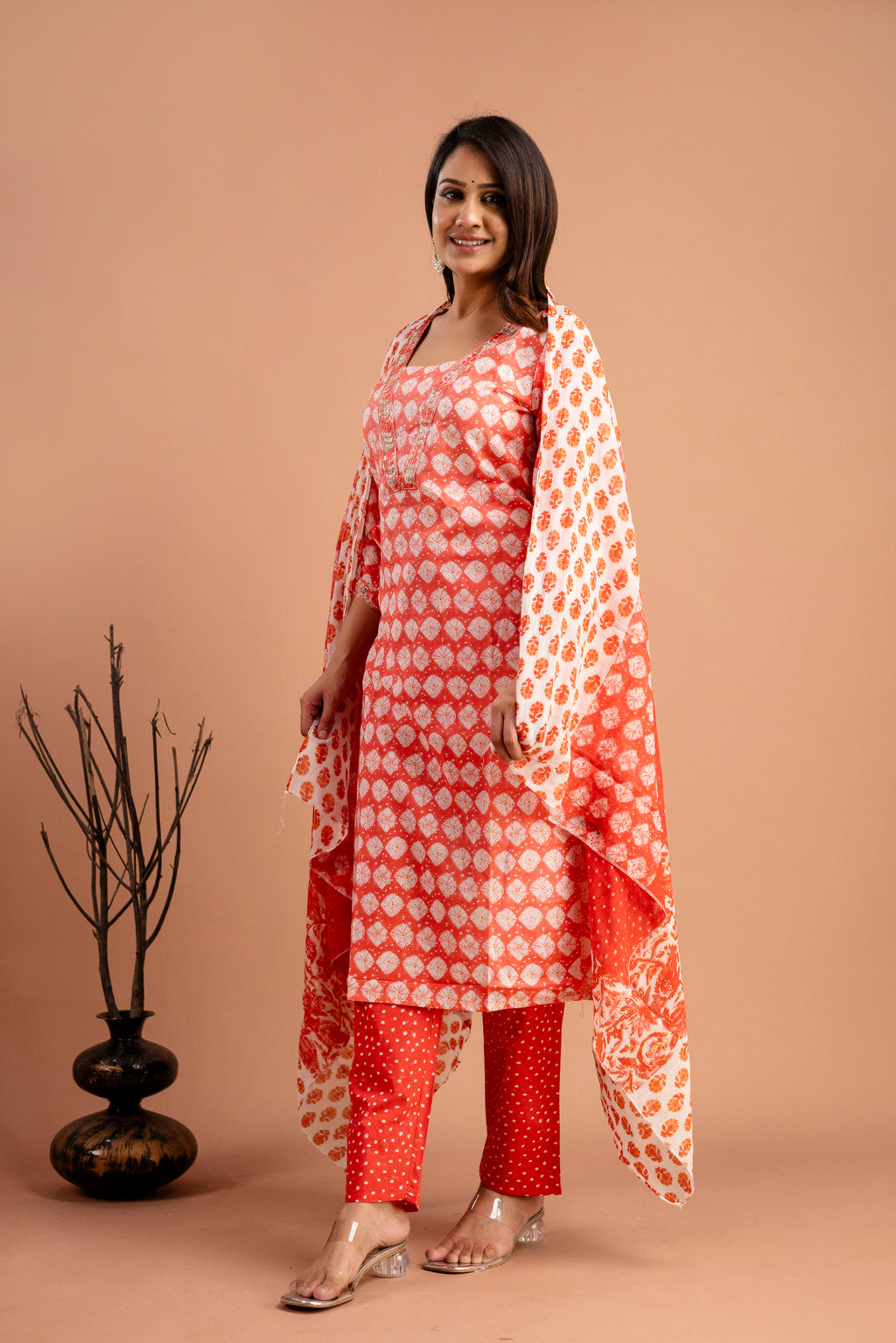 Printed Kurti Set with Resham & Sequins