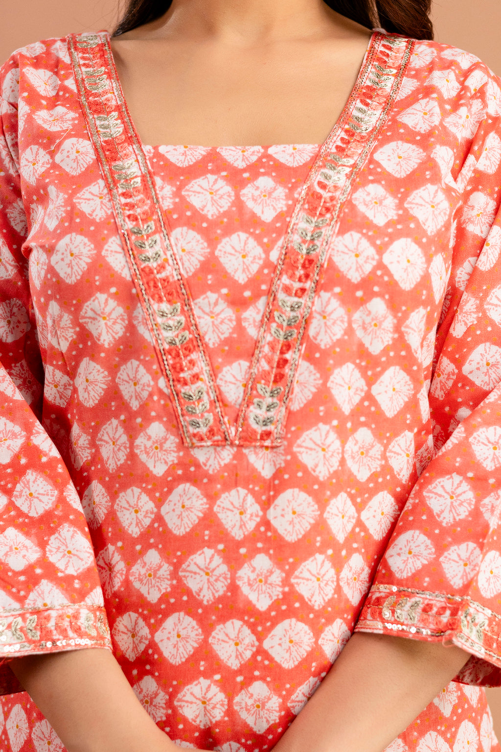 Printed Kurti Set with Resham & Sequins