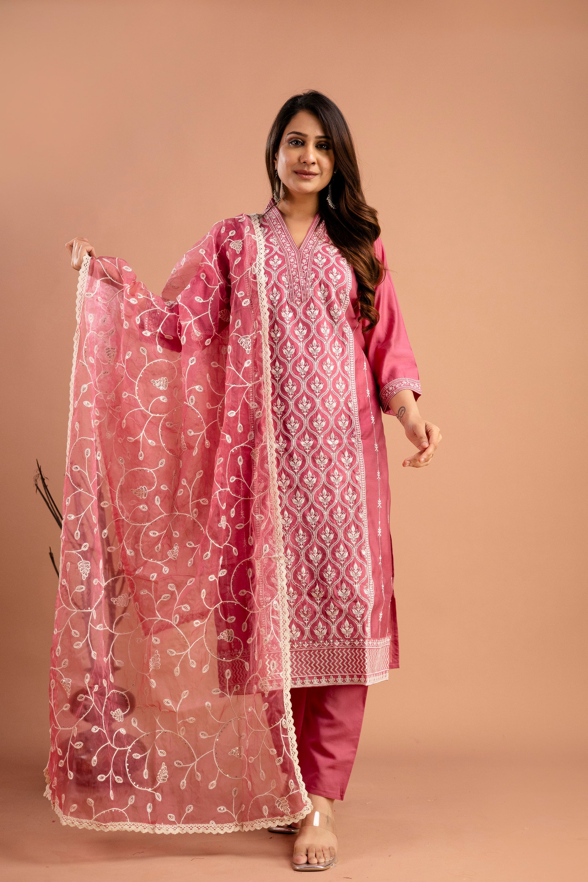 Full Embroidered Lucknavi Kurti