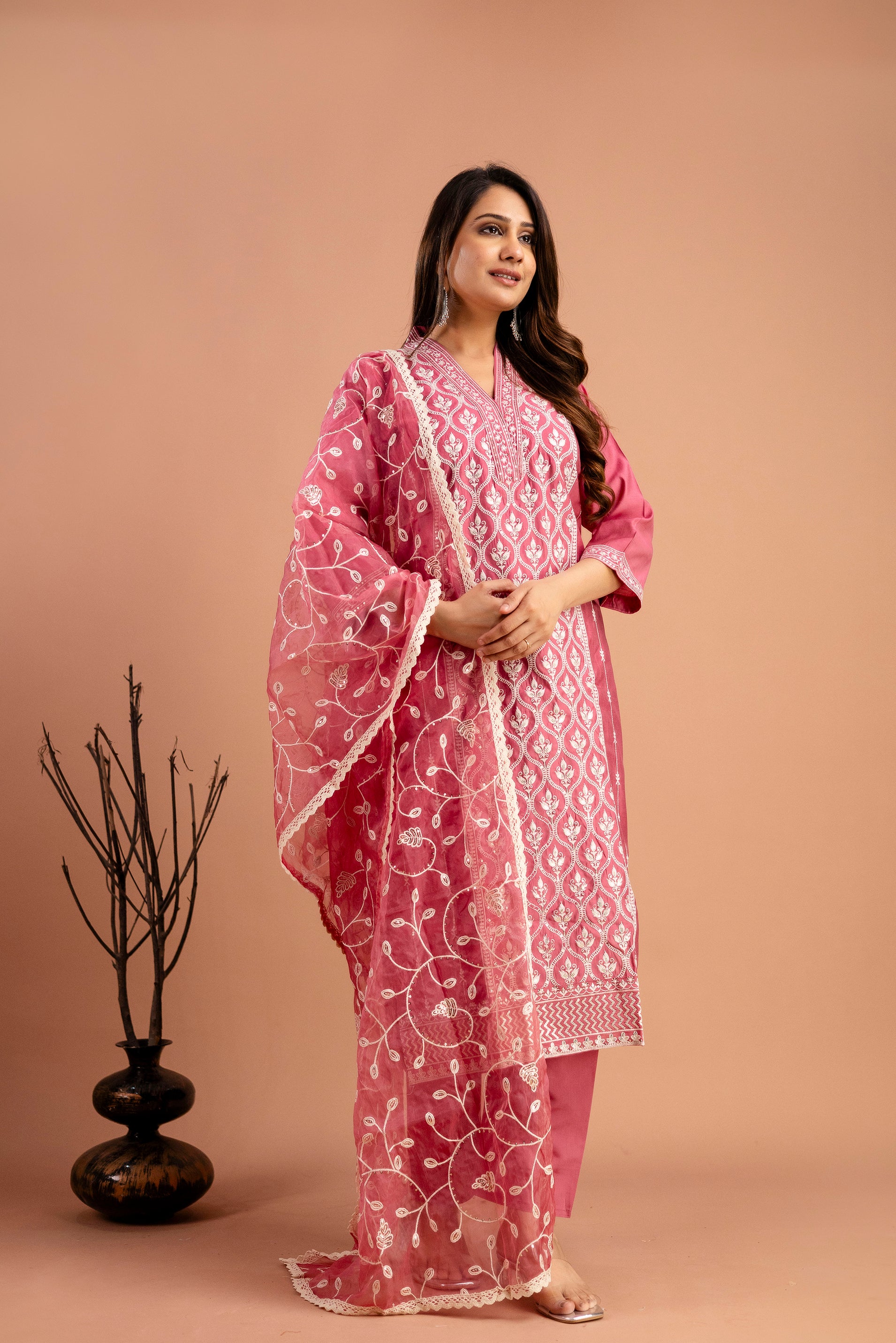 Full Embroidered Lucknavi Kurti