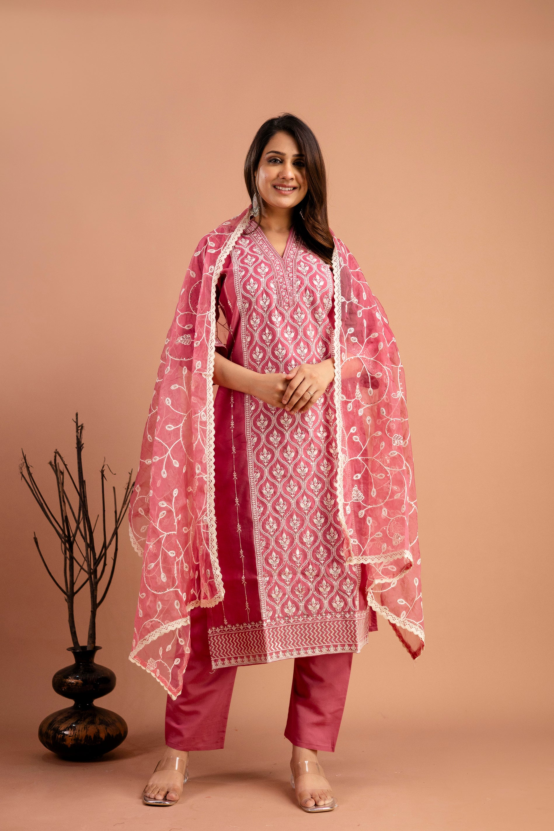 Full Embroidered Lucknavi Kurti