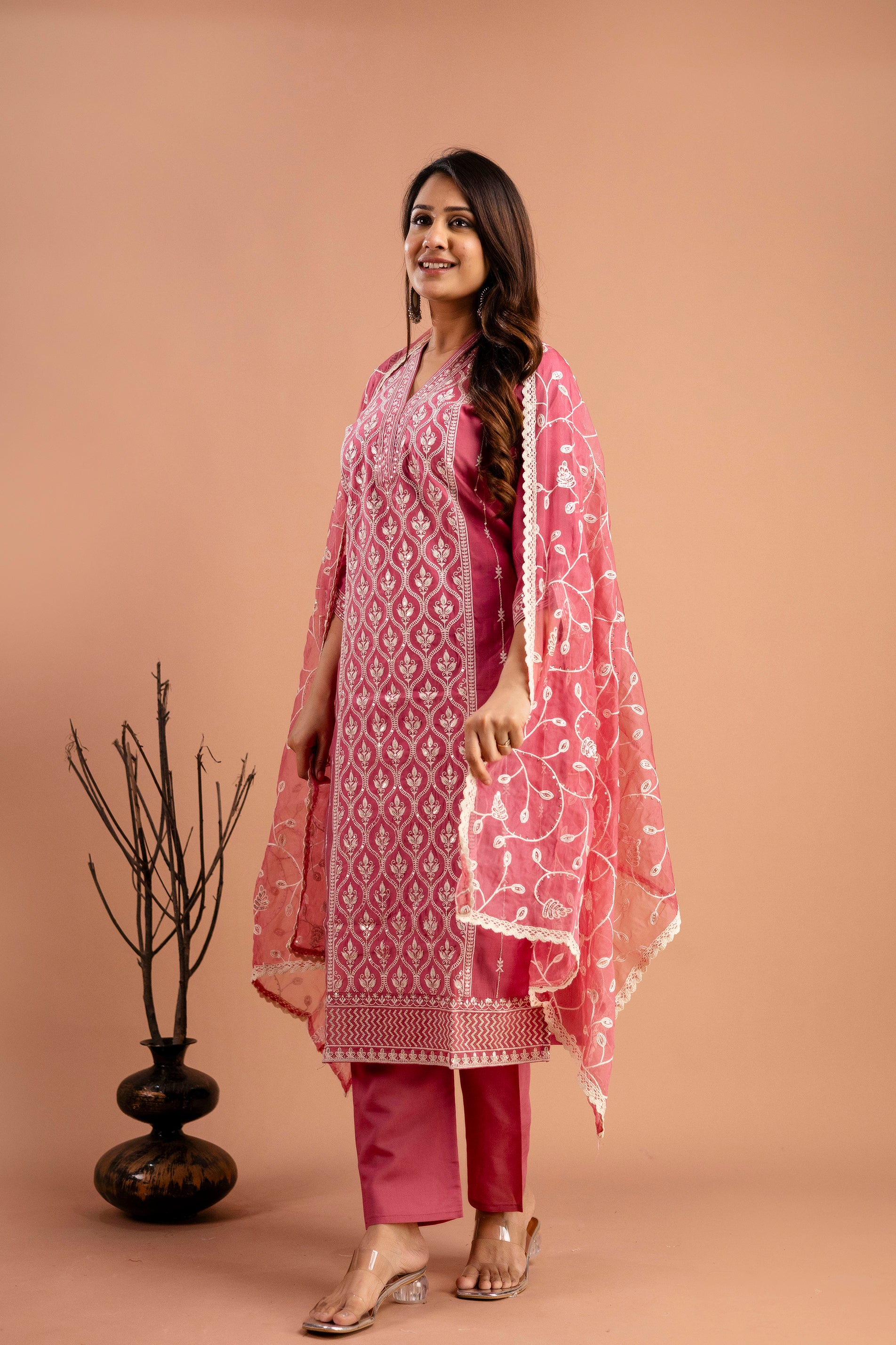 Full Embroidered Lucknavi Kurti