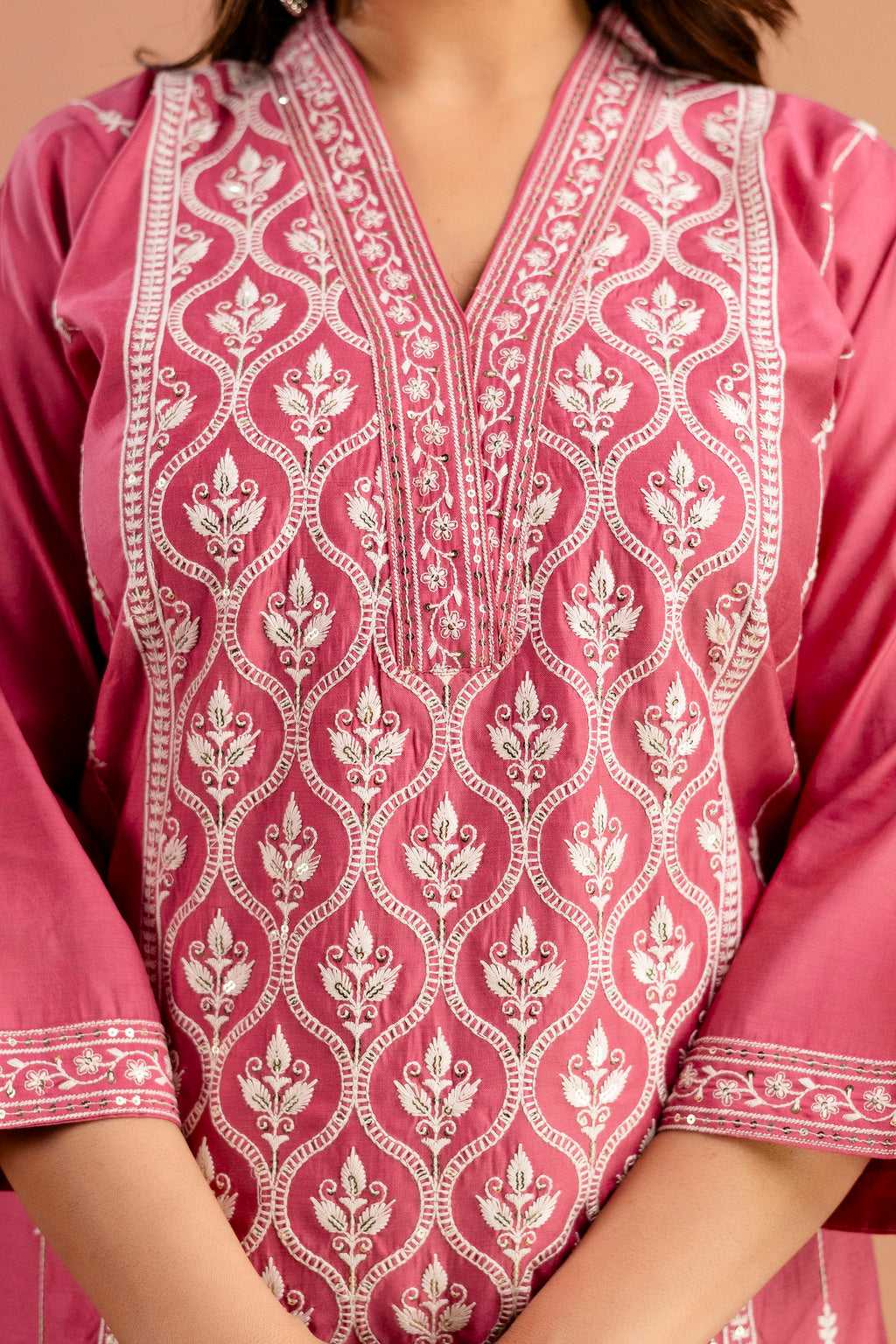 Full Embroidered Lucknavi Kurti