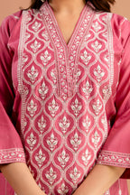 Full Embroidered Lucknavi Kurti