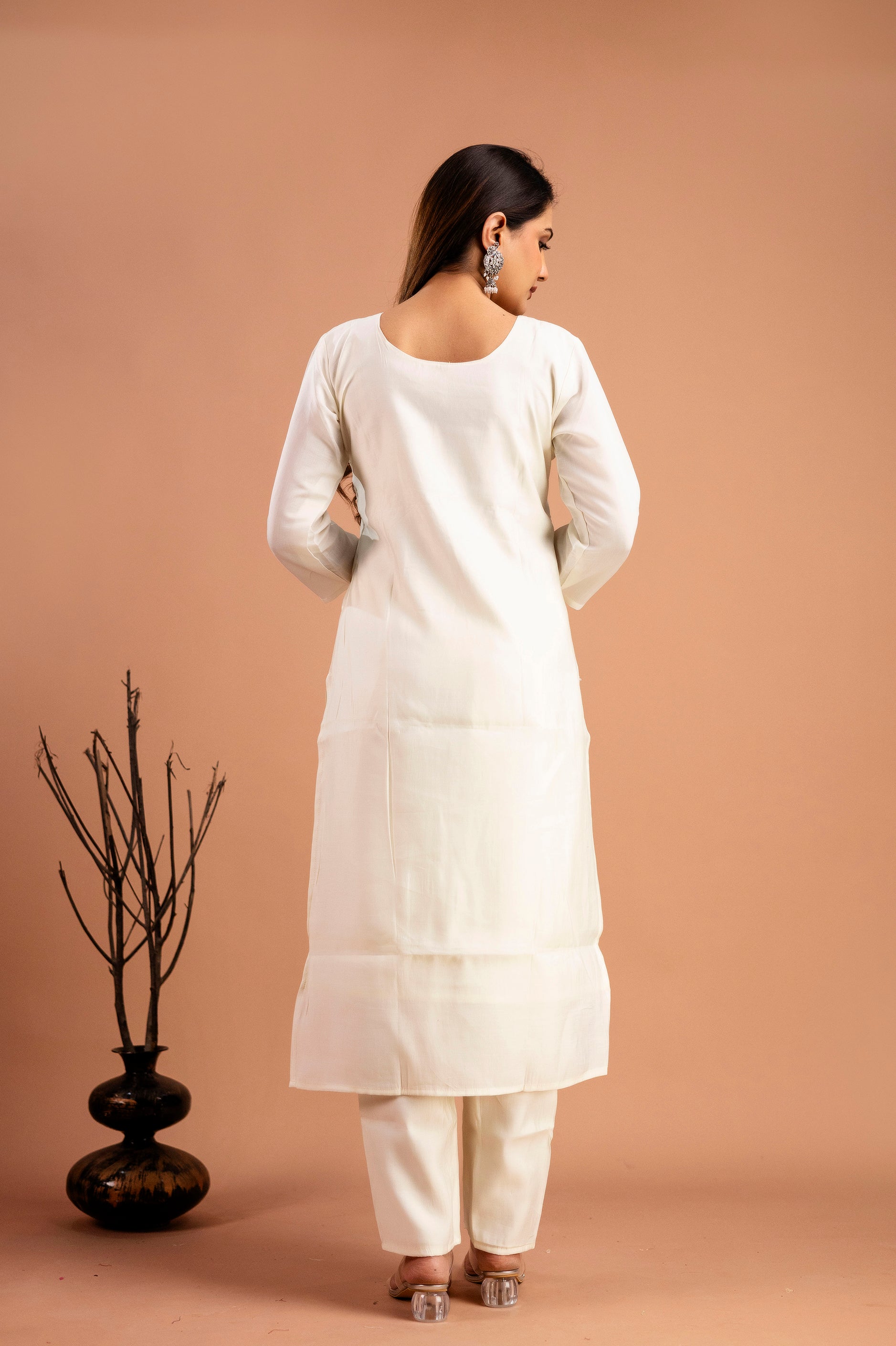 Art Printed Kurti with Round Neck