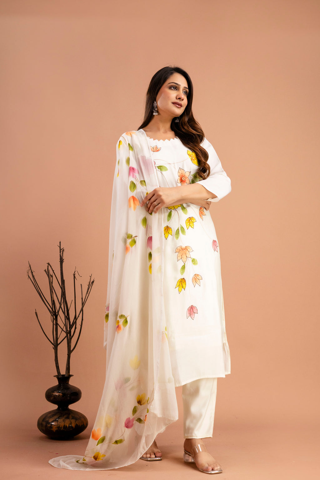 Art Printed Kurti with Round Neck