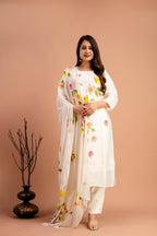 Art Printed Kurti with Round Neck