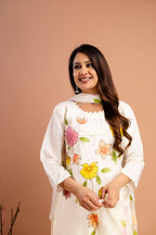 Art Printed Kurti with Round Neck
