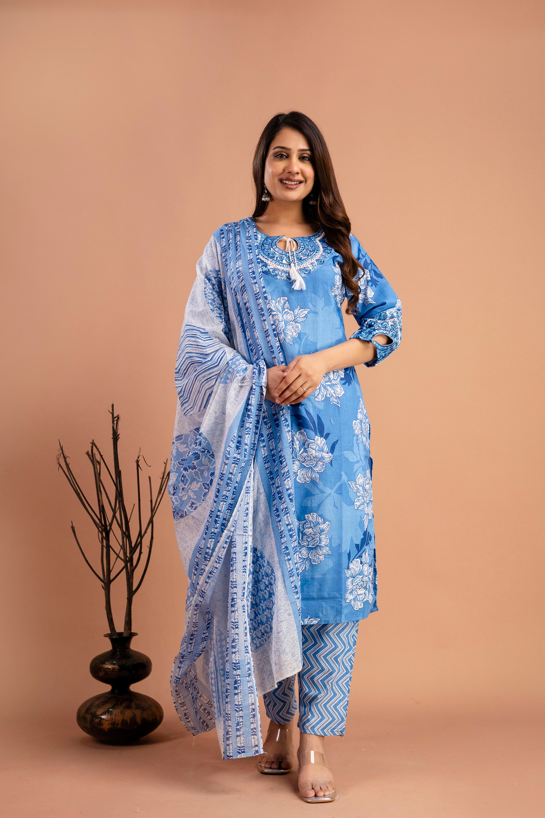 Printed Kurti with Round Neck