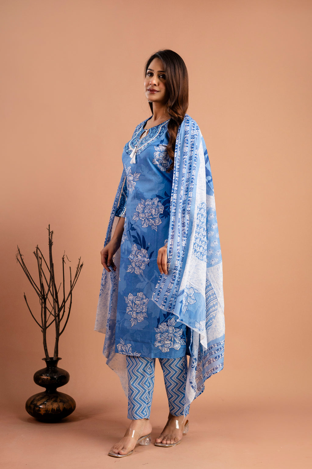 Printed Kurti with Round Neck