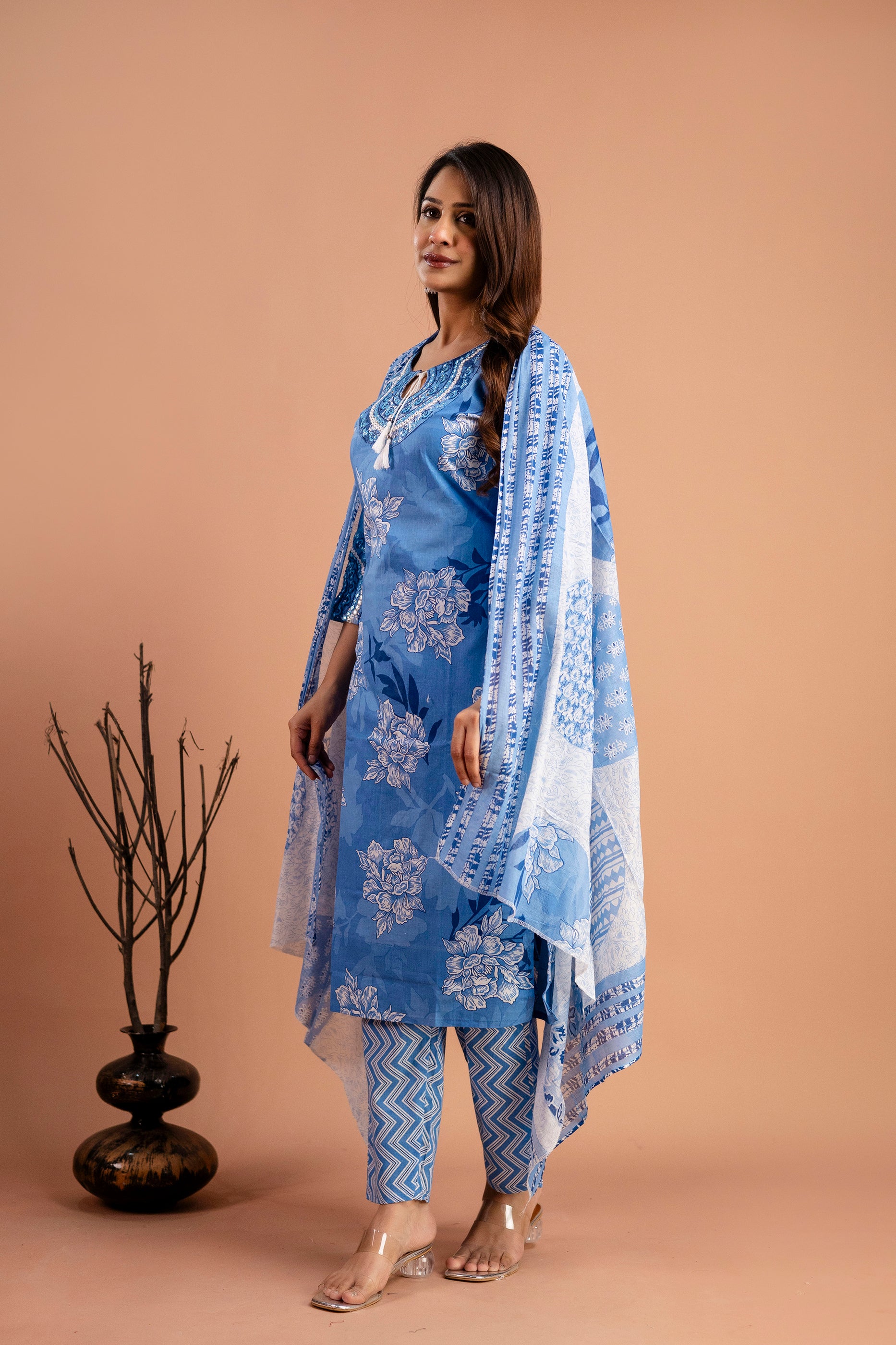 Printed Kurti with Round Neck