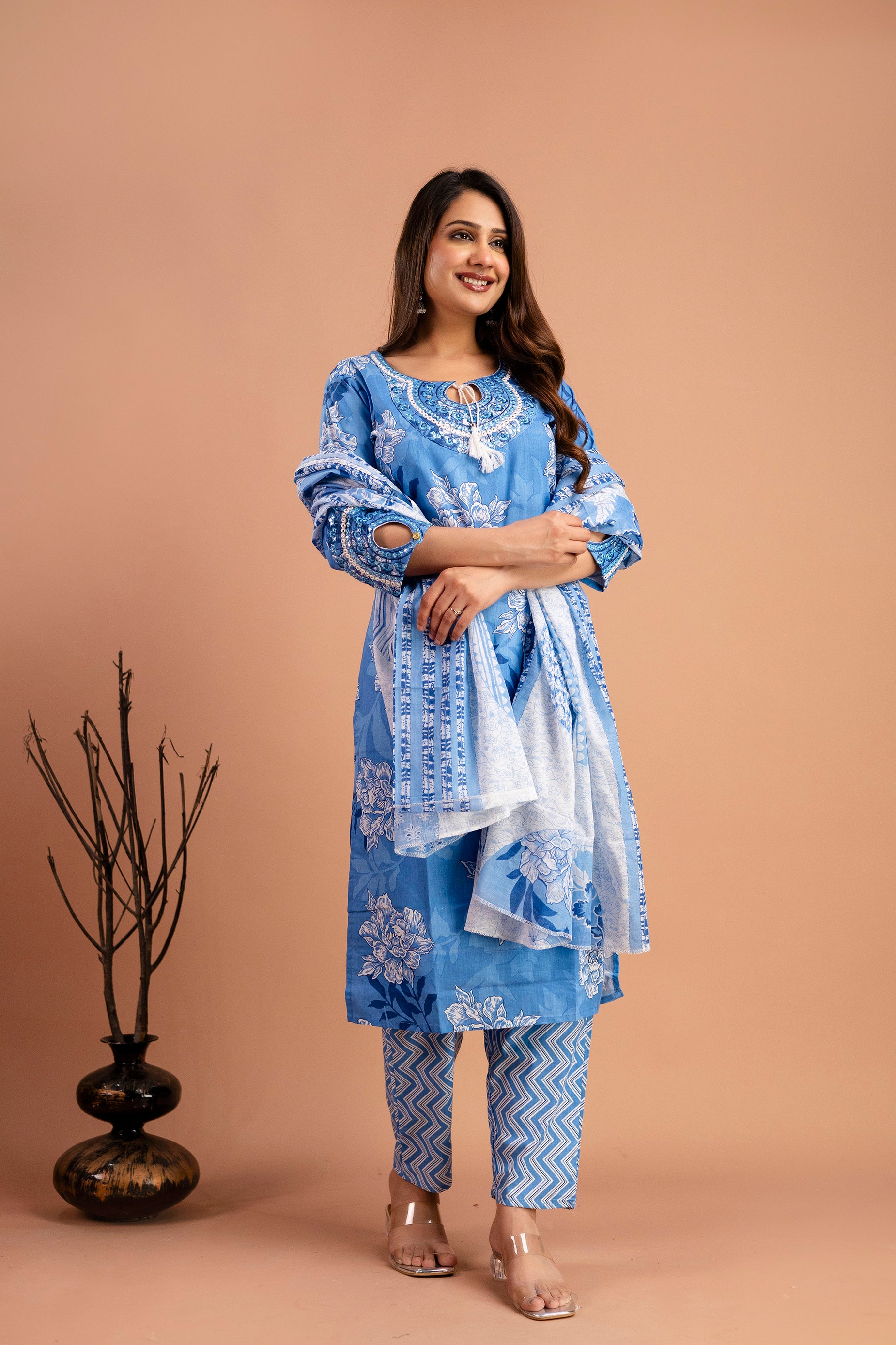 Printed Kurti with Round Neck