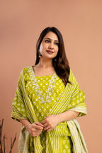 Printed Resham Work V-Neck Kurti