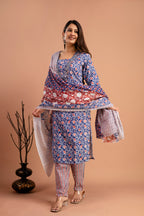 Resham Sequin V-Neck Kurti Set