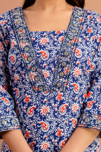 Resham Sequin V-Neck Kurti Set