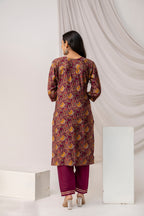 Printed Kurti Set With Jari Work
