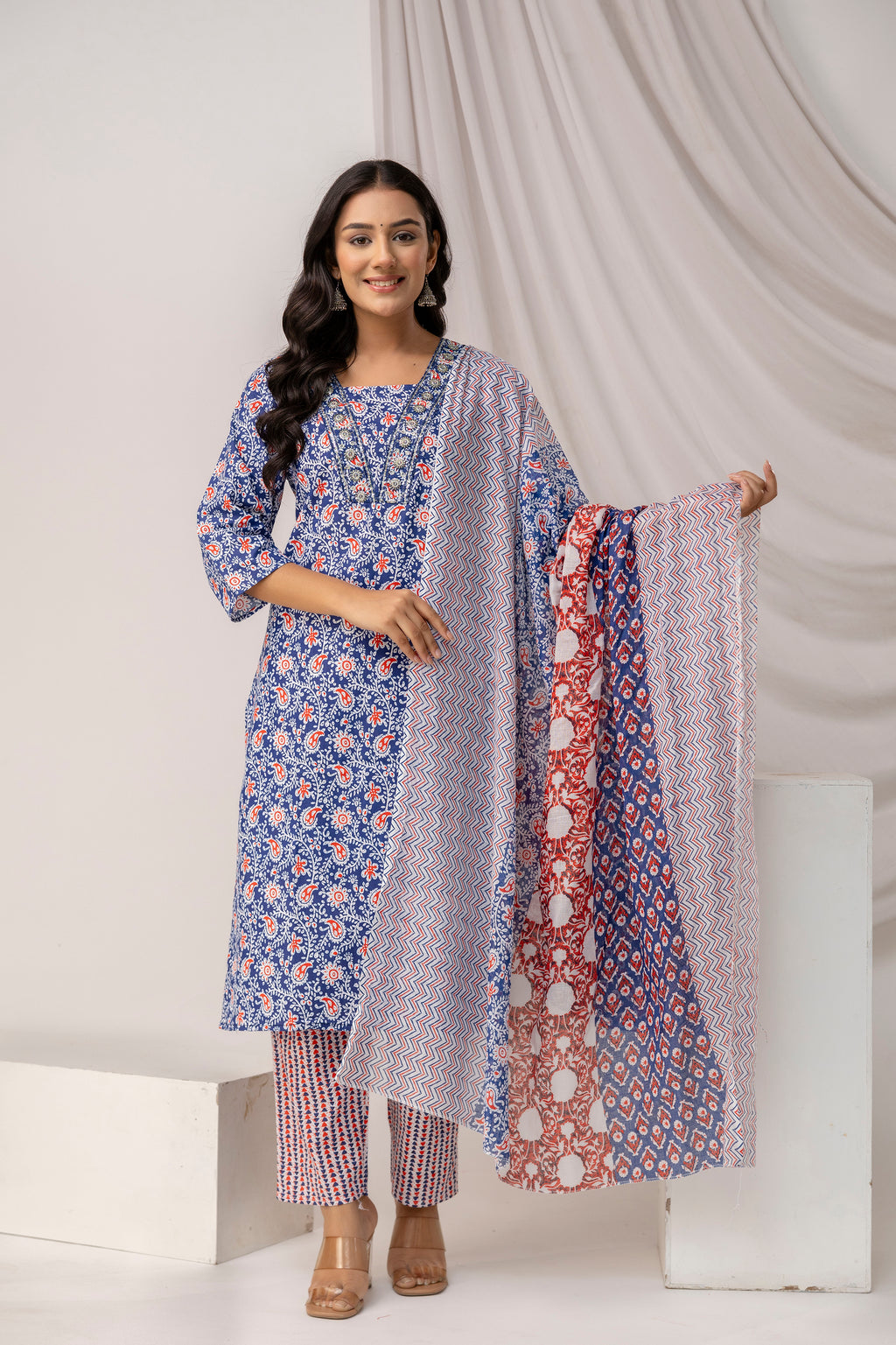 Printed Kurti with Sequence Work