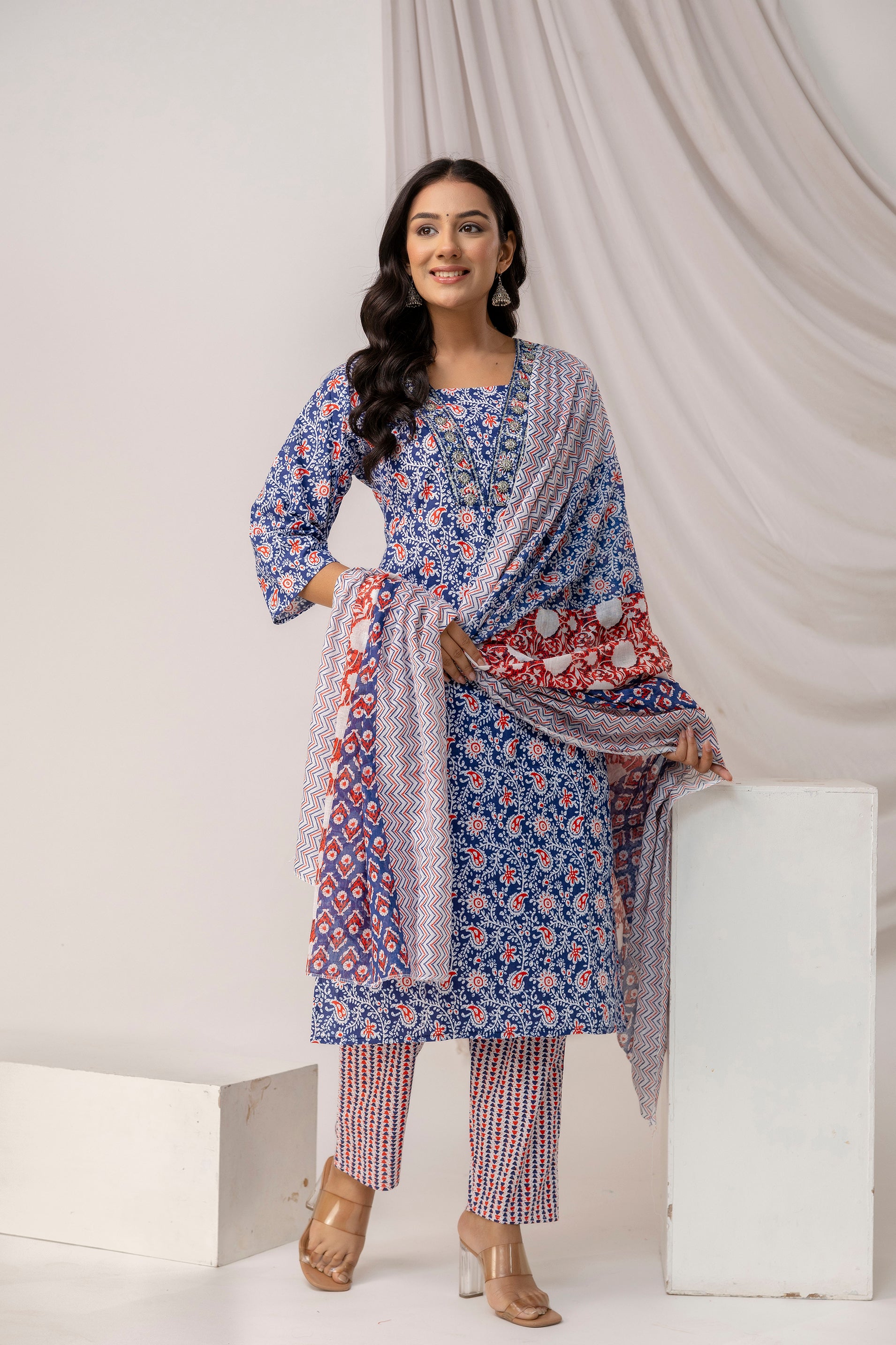 Printed Kurti with Sequence Work