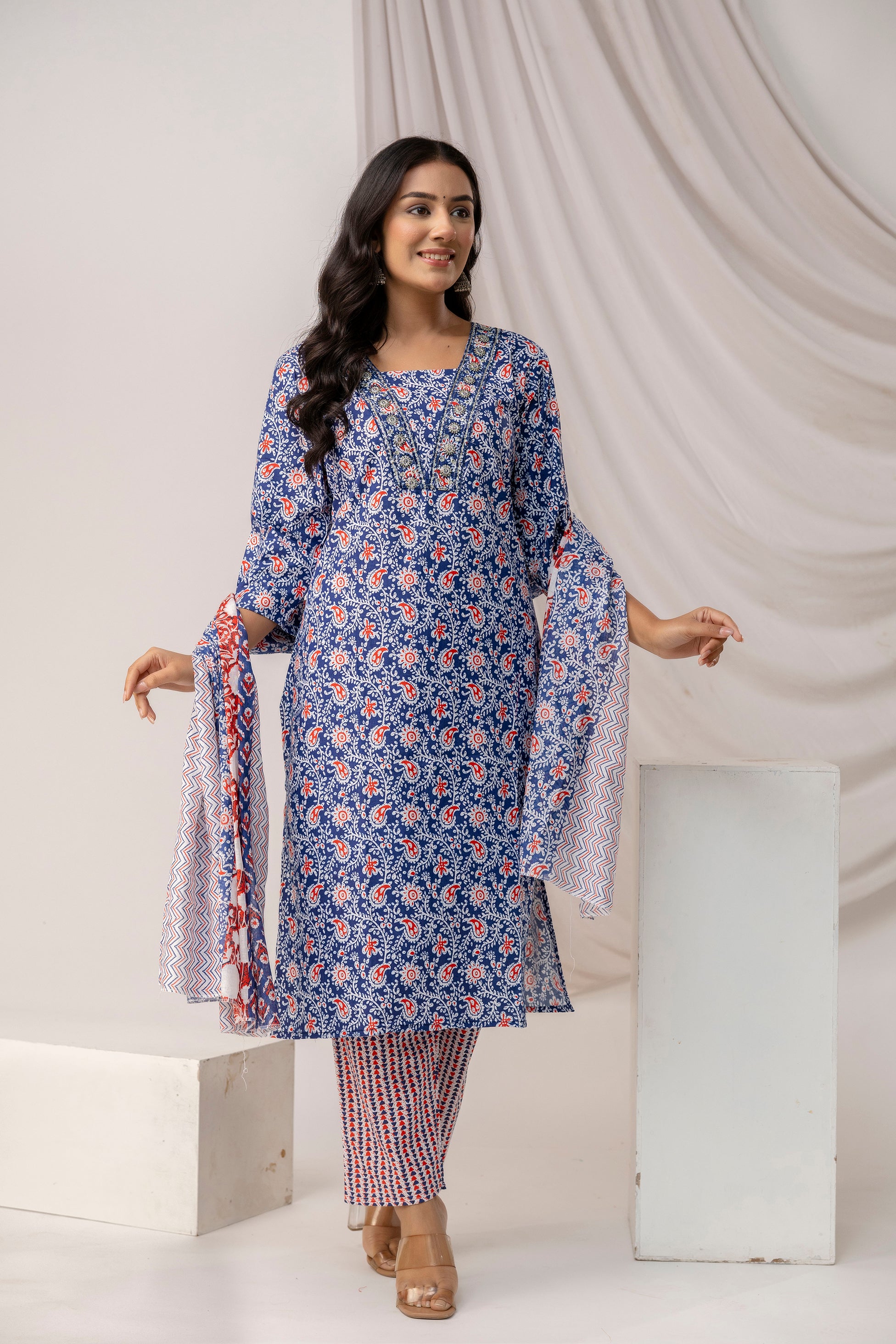 Printed Kurti with Sequence Work