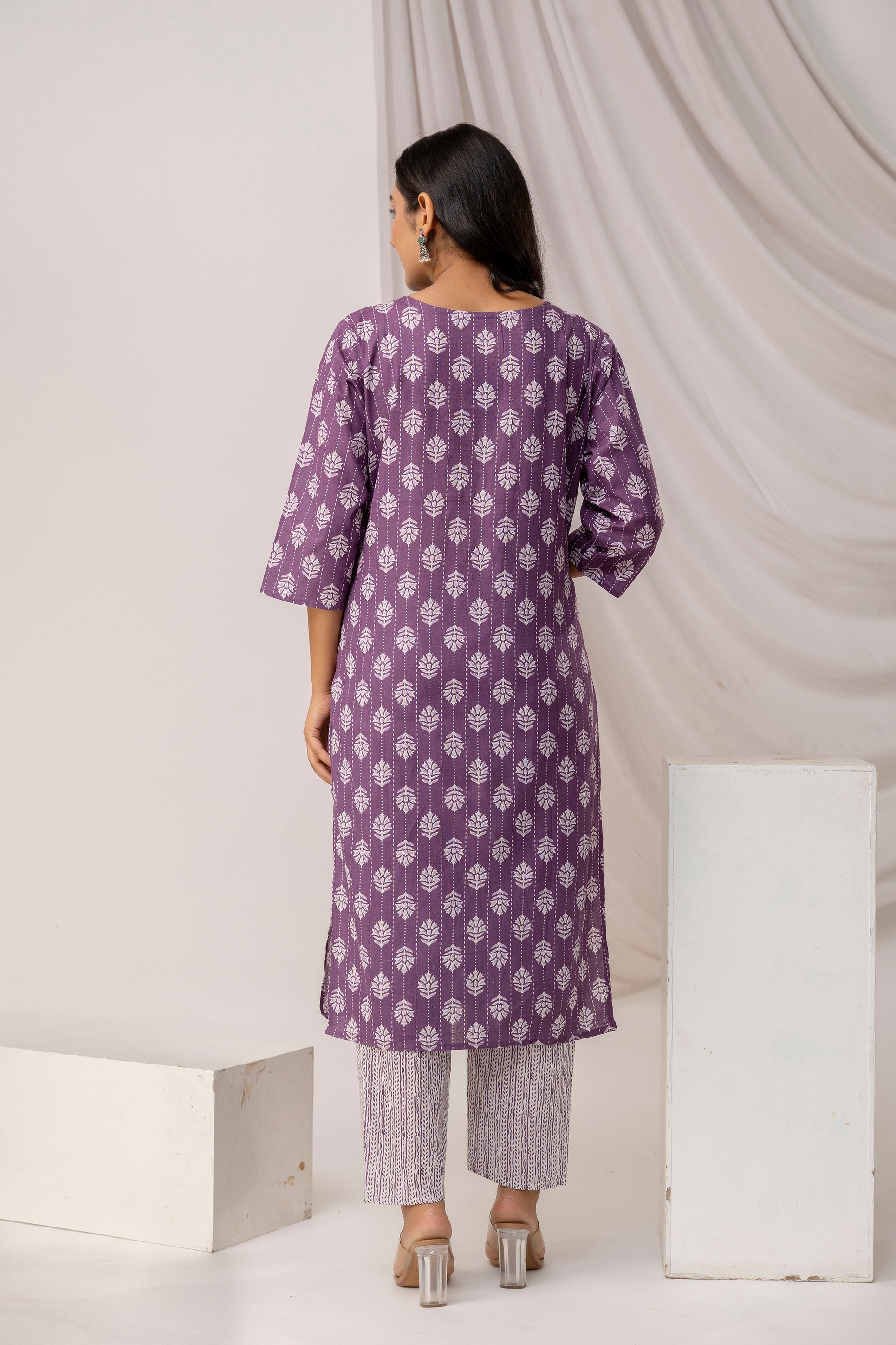 Printed Kurti with Jari Set