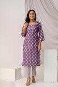 Printed Kurti with Jari Set