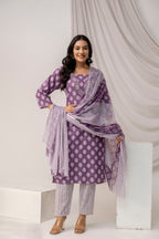 Printed Kurti with Jari Set