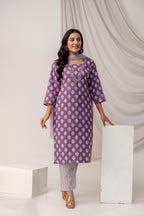 Printed Kurti with Jari Set