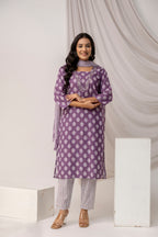 Printed Kurti with Jari Set