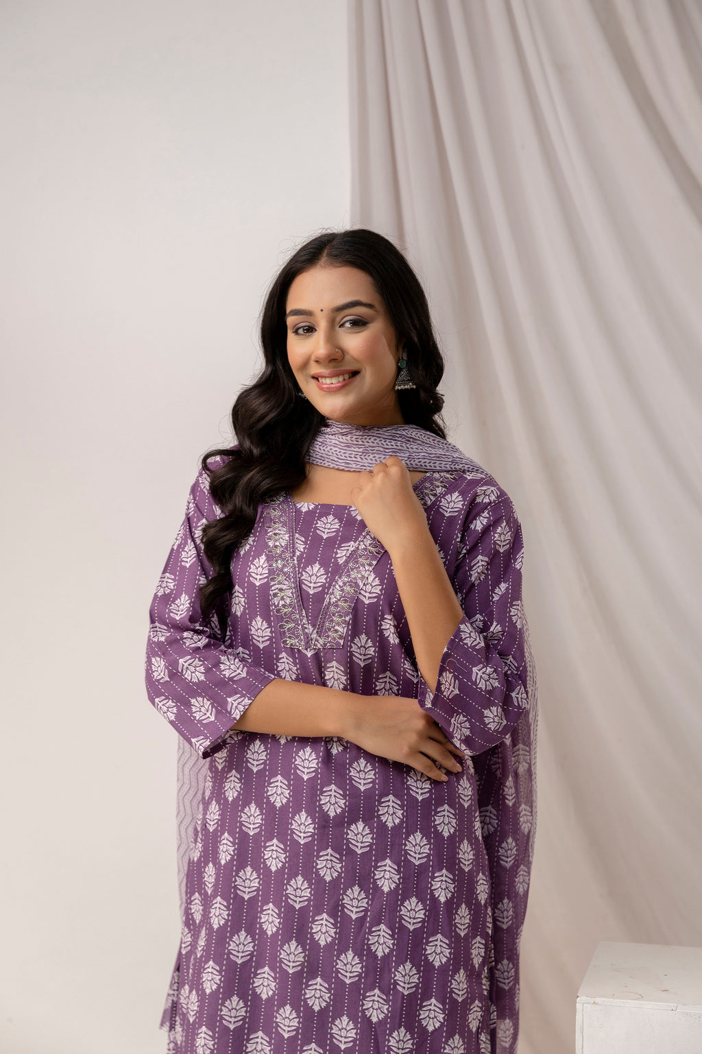Printed Kurti with Jari Set