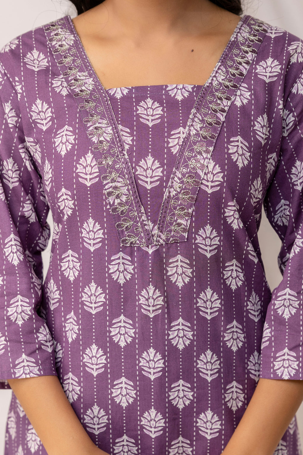 Printed Kurti with Jari Set