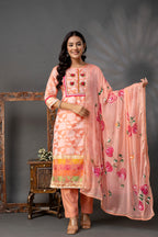 Printed Jack Art Kurti with Handwork Set