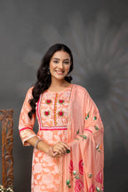 Printed Jack Art Kurti with Handwork Set