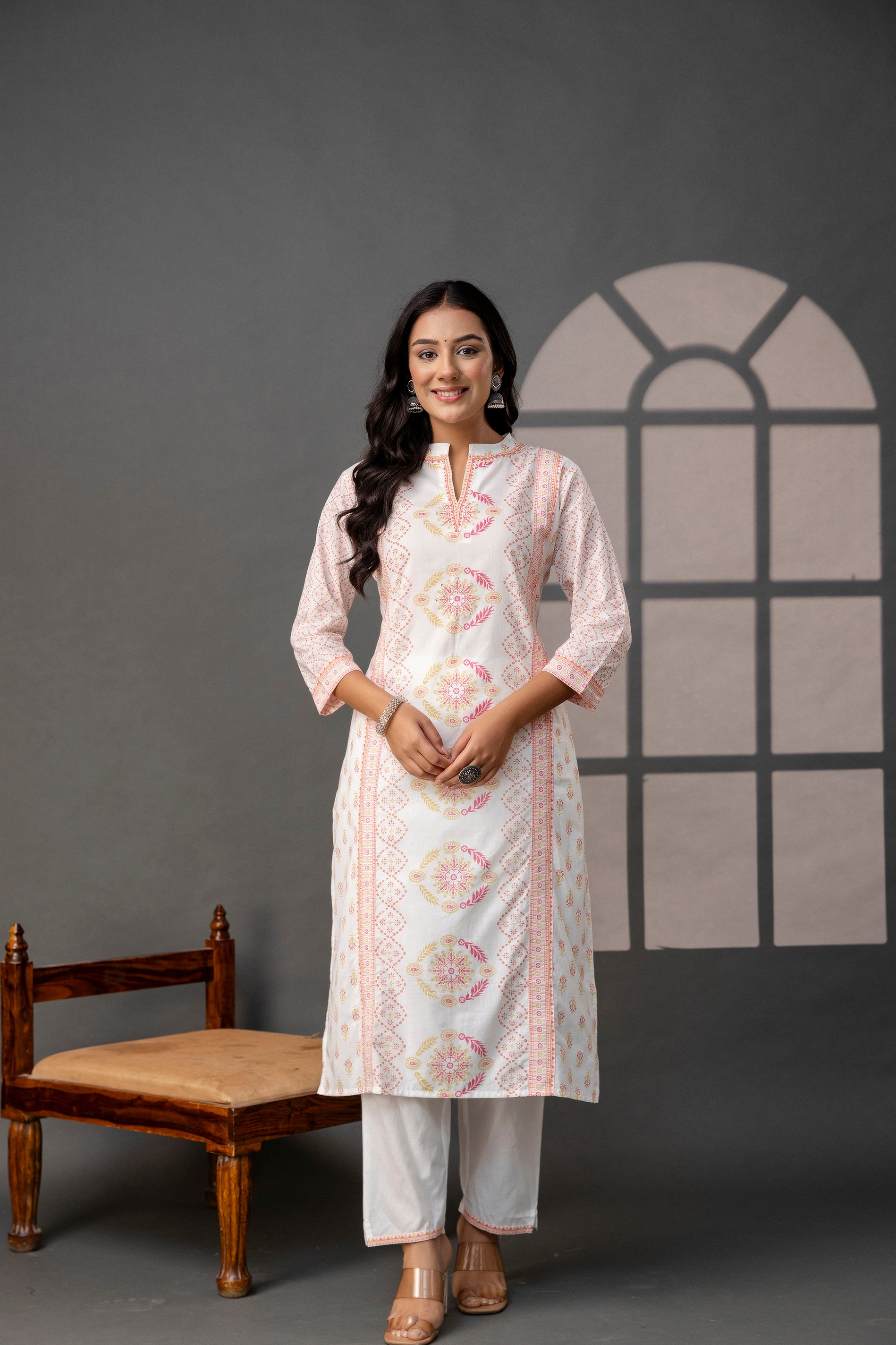 Printed Kurti with Sequence Set