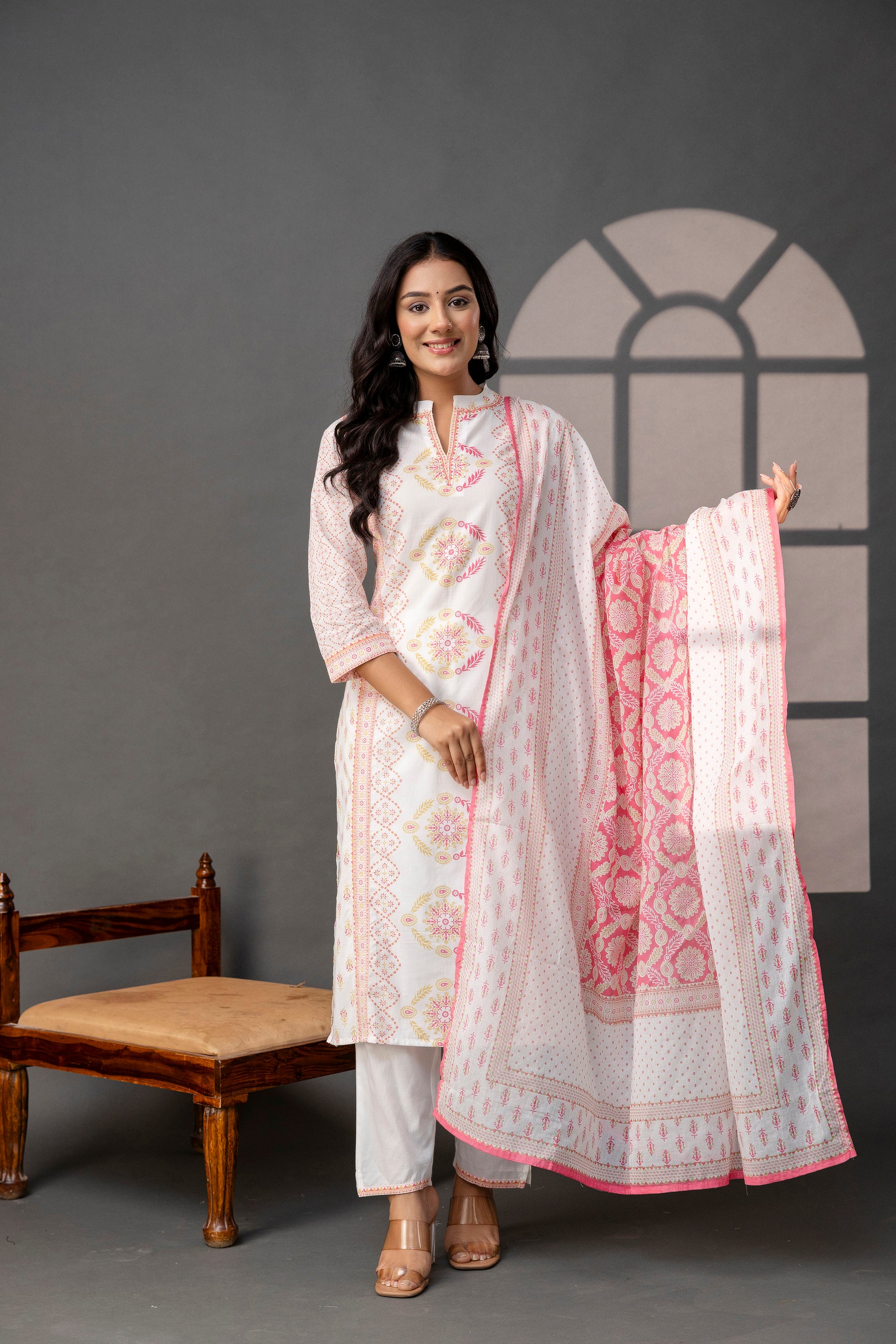 Printed Kurti with Sequence Set