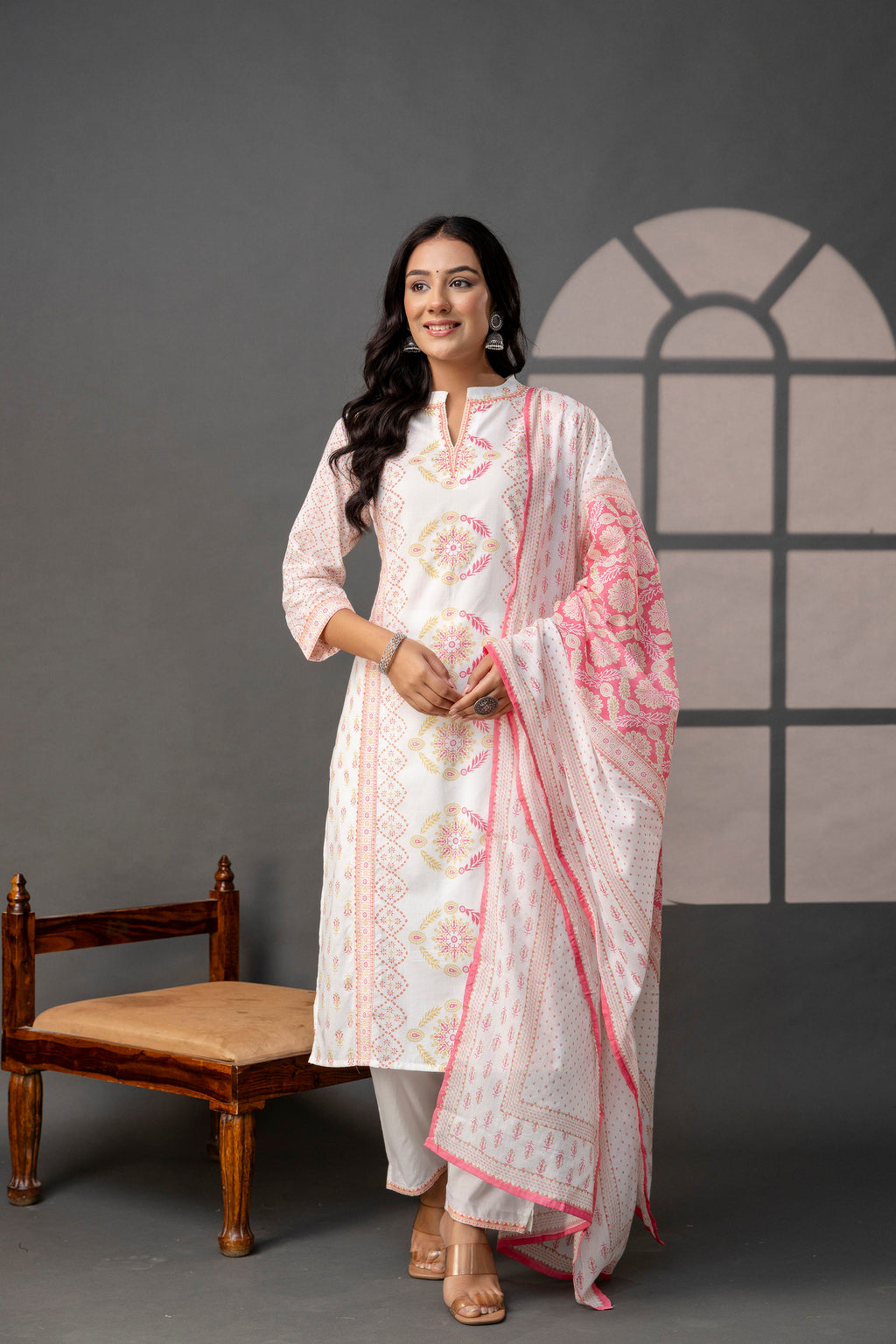Printed Kurti with Sequence Set