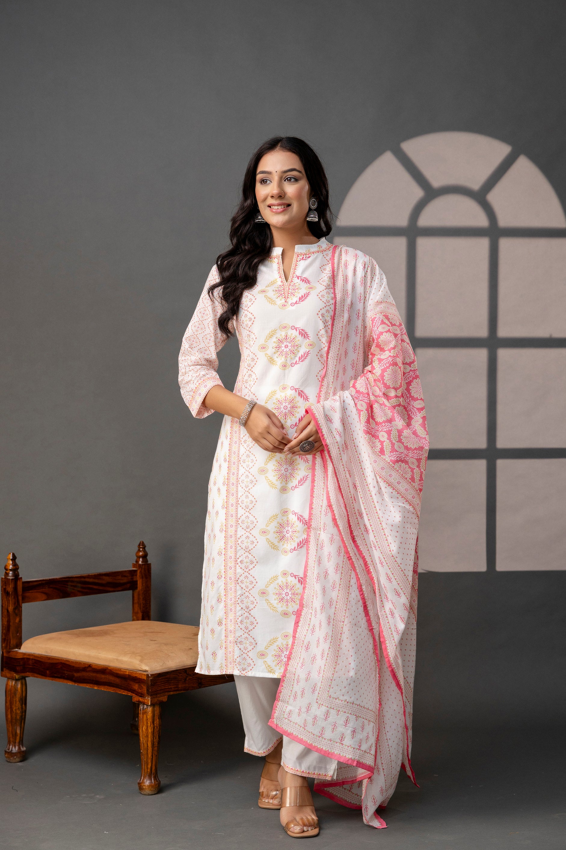 Printed Kurti with Sequence Set