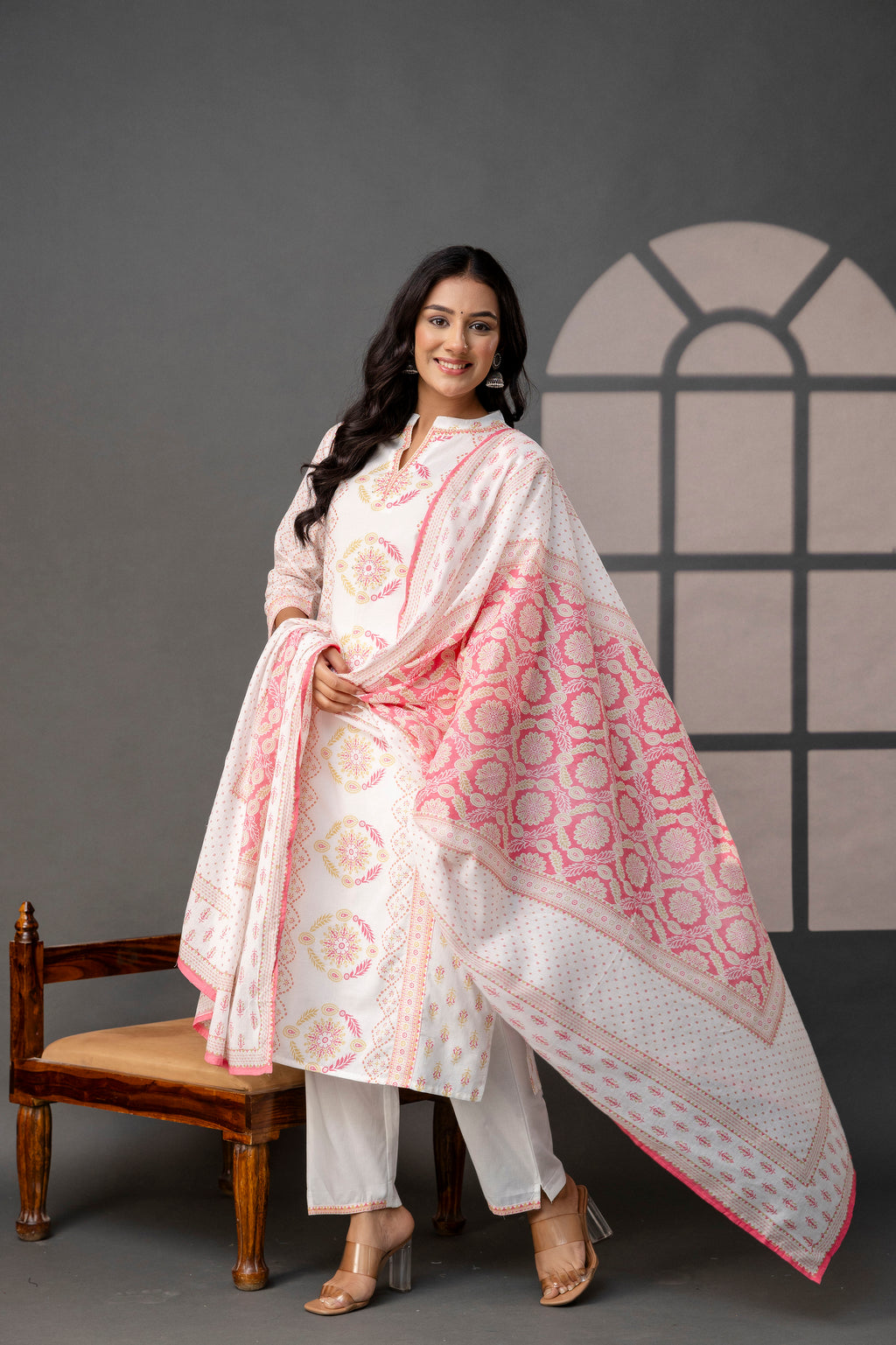 Printed Kurti with Sequence Set