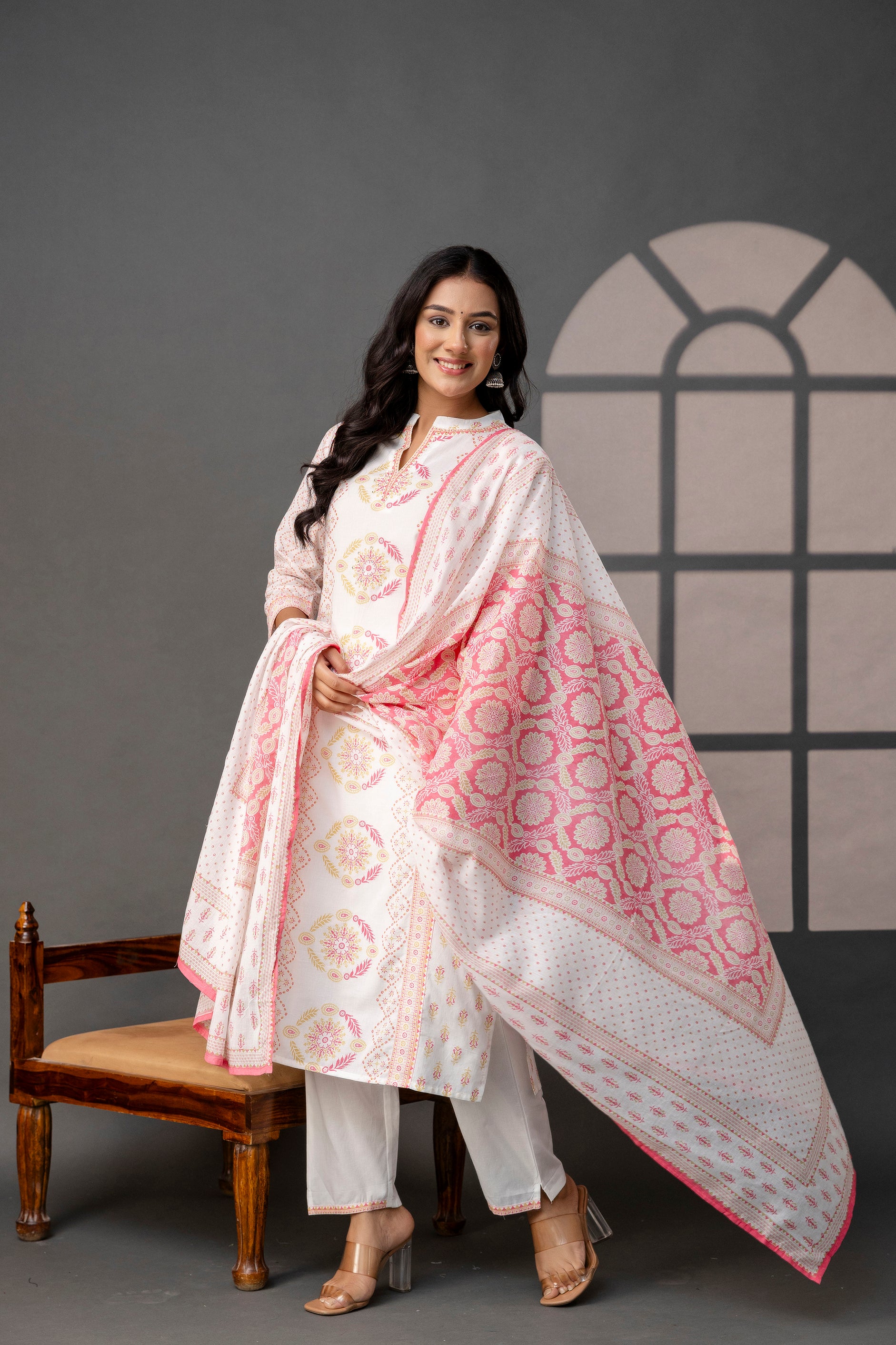 Printed Kurti with Sequence Set