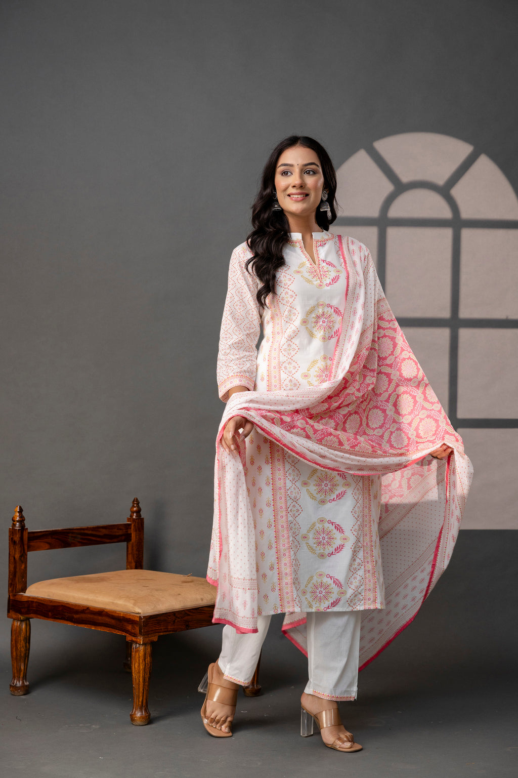 Printed Kurti with Sequence Set