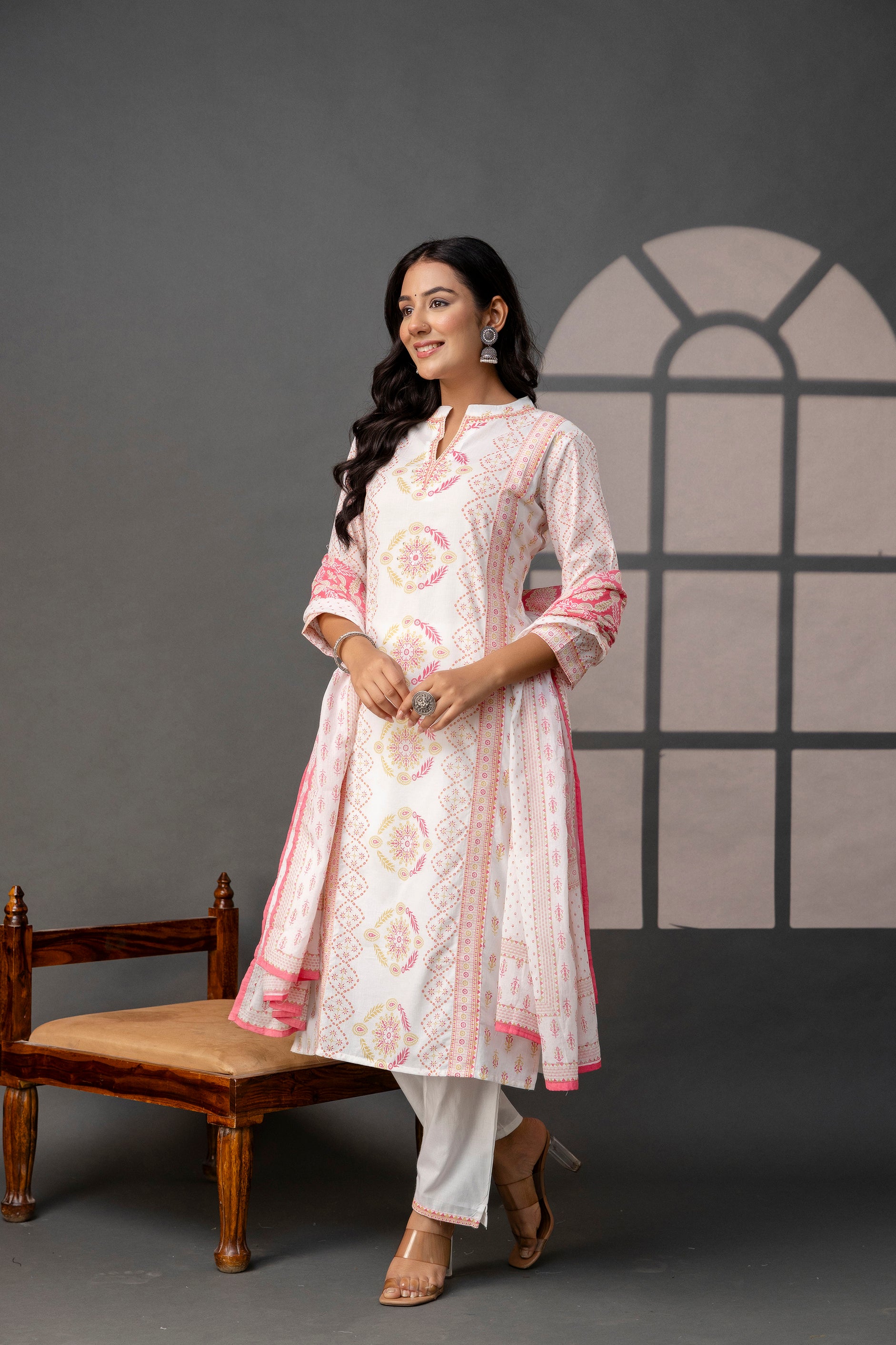 Printed Kurti with Sequence Set