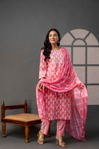 Vibrant Weave Kurti Set