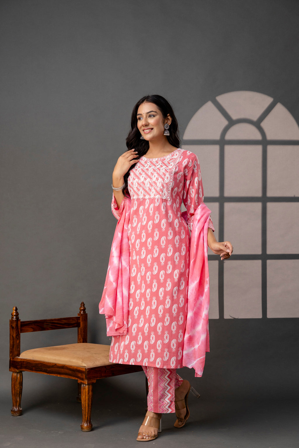 Vibrant Weave Kurti Set
