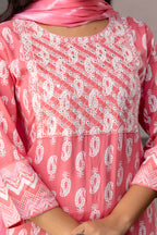 Vibrant Weave Kurti Set